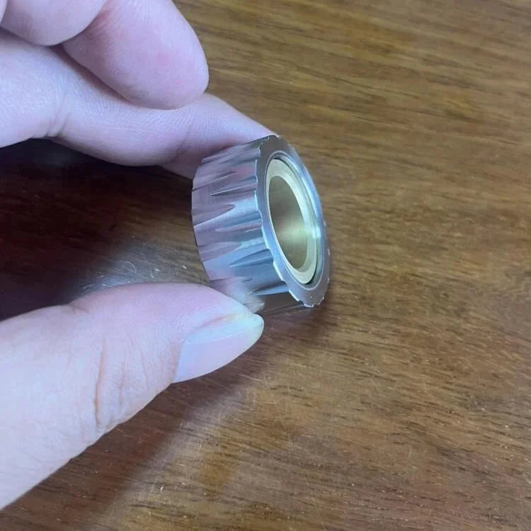 Ratchet Wheel Fidget Ring Fidget Slider Adult EDC Metal Fidget Toy Stress Relief 07FC0E-D4 - KOEEK [4]
