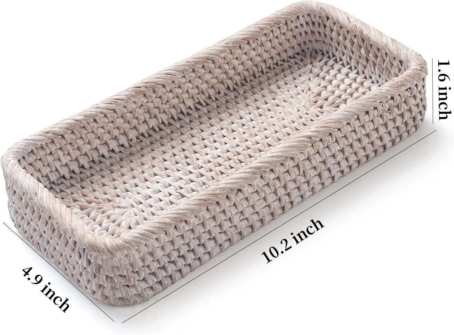 Rattan Bathroom Vanity Tray, Toilet Tank Tray, Toilet Basket Tank Topper 07FC0E-D4 - KOEEK [7]