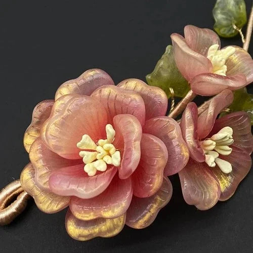 Red Glaze Hairpin Set Hanfu Vintage Hair Clip Chinese Style Accessory 07FC0E-D4 - KOEEK [3]