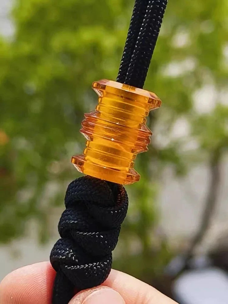Resin Knife Lanyard Bead Necklace Paracord Pendant Bracelet Charm DIY EDC Beads 07FC0E-D4 - KOEEK [1]