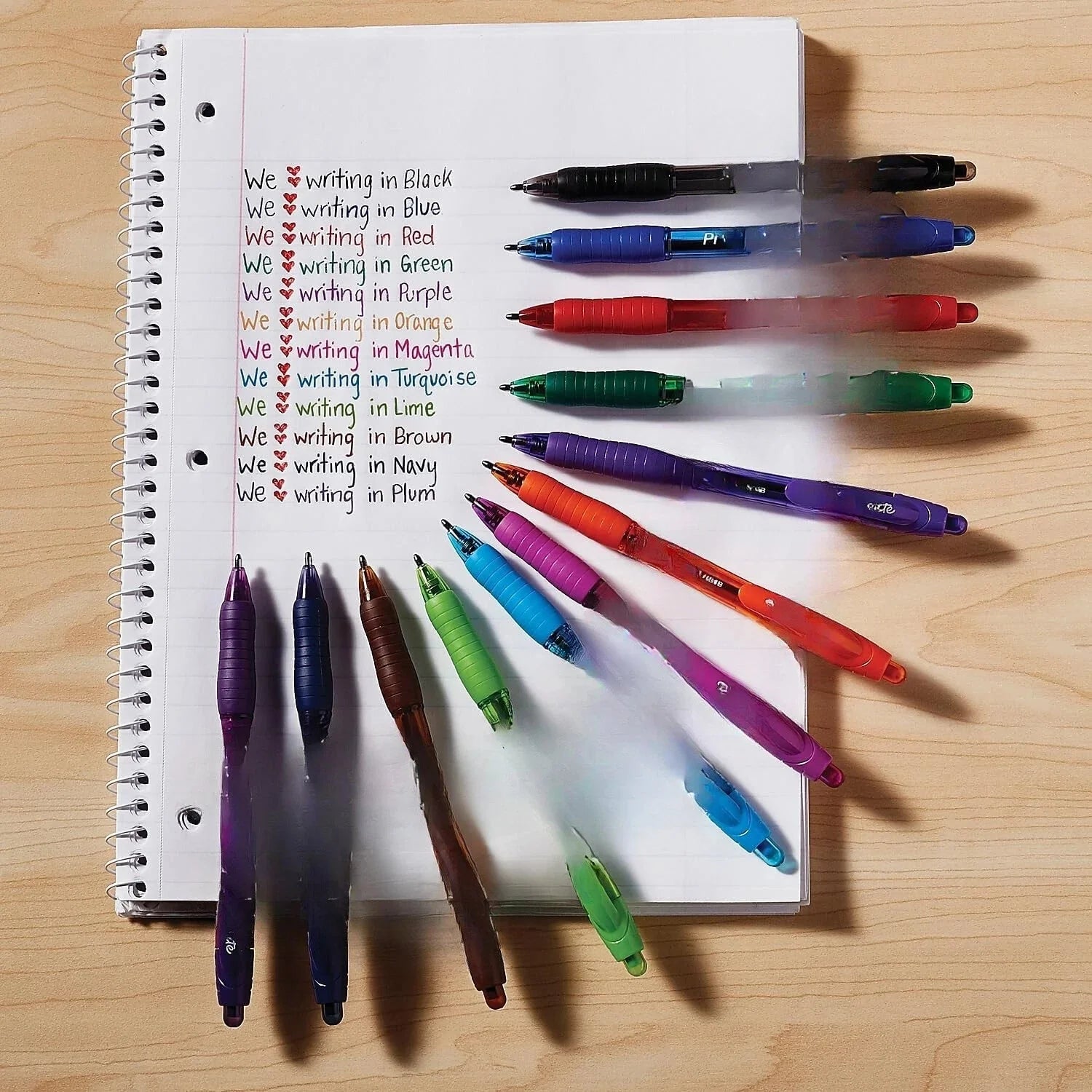 Retractable Ballpoint Pens, Bold (1.4mm), Assorted Colors, 12 Count 07FC0E-D4 - KOEEK [3]