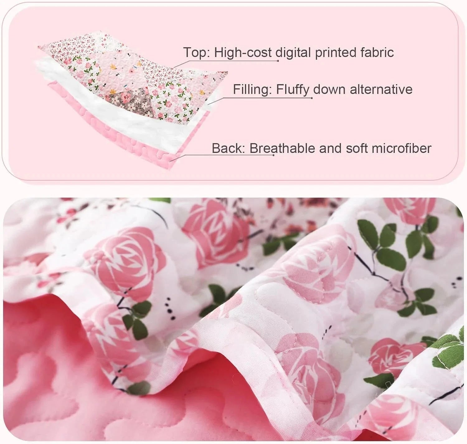 Reversible Patchwork Quilts Full Queen Size, Lightweight Boho Printed Bedspreads 07FC0E-D4 - KOEEK [4]