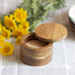 Rock & Branch Acacia Wood Salt Cellar Storage Box with Magnetic Swivel Lid 07FC0E-D4 - KOEEK [2]