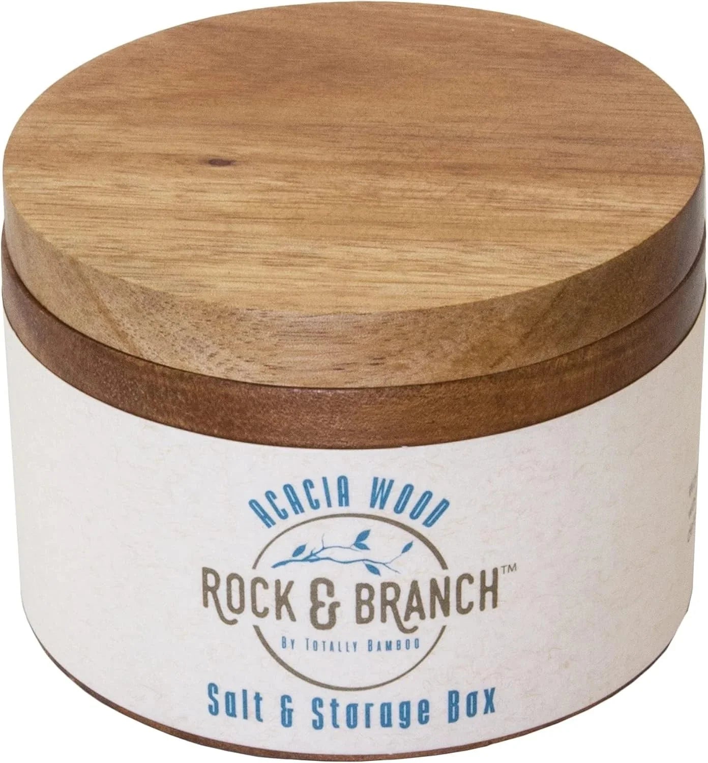 Rock & Branch Acacia Wood Salt Cellar Storage Box with Magnetic Swivel Lid 07FC0E-D4 - KOEEK [7]