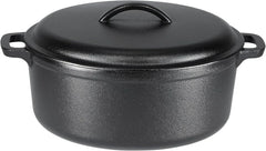 Round Pre-Seasoned Cast Iron Dutch Oven Pan with Lid and Double Handle, Black 07FC0E-D4 - KOEEK [1]