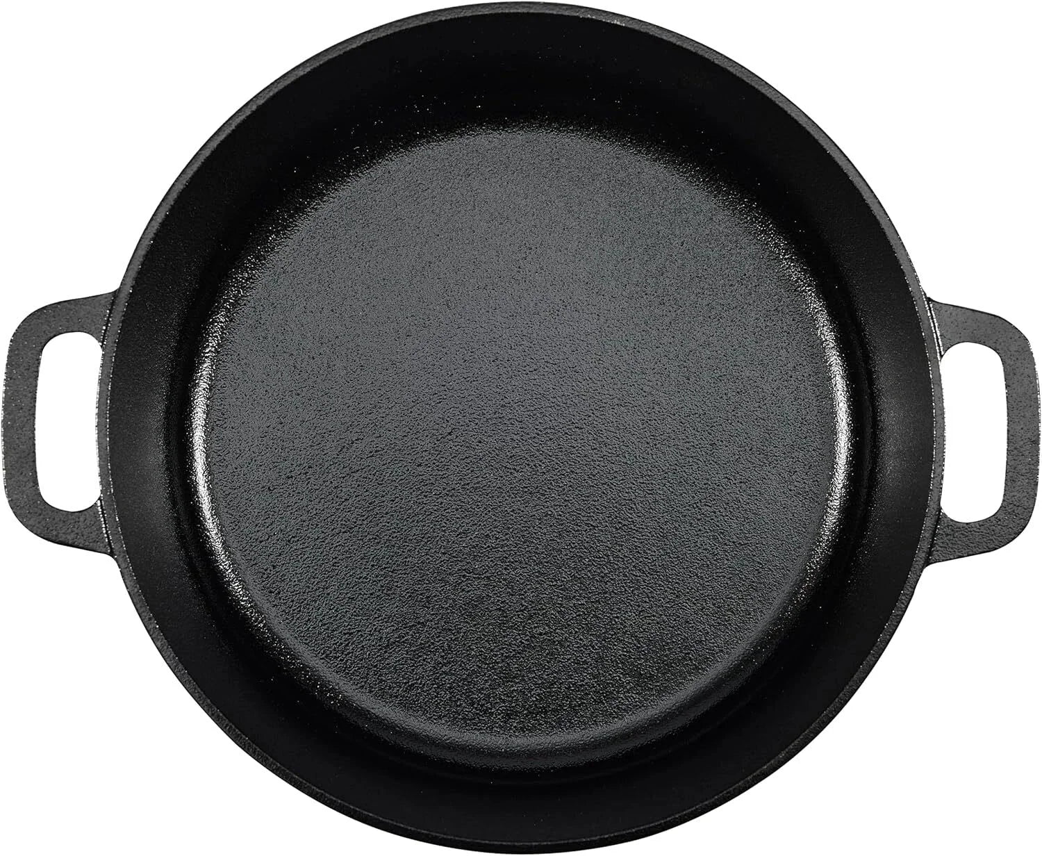 Round Pre-Seasoned Cast Iron Dutch Oven Pan with Lid and Double Handle, Black 07FC0E-D4 - KOEEK [3]
