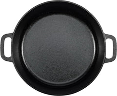 Round Pre-Seasoned Cast Iron Dutch Oven Pan with Lid and Double Handle, Black 07FC0E-D4 - KOEEK [3]