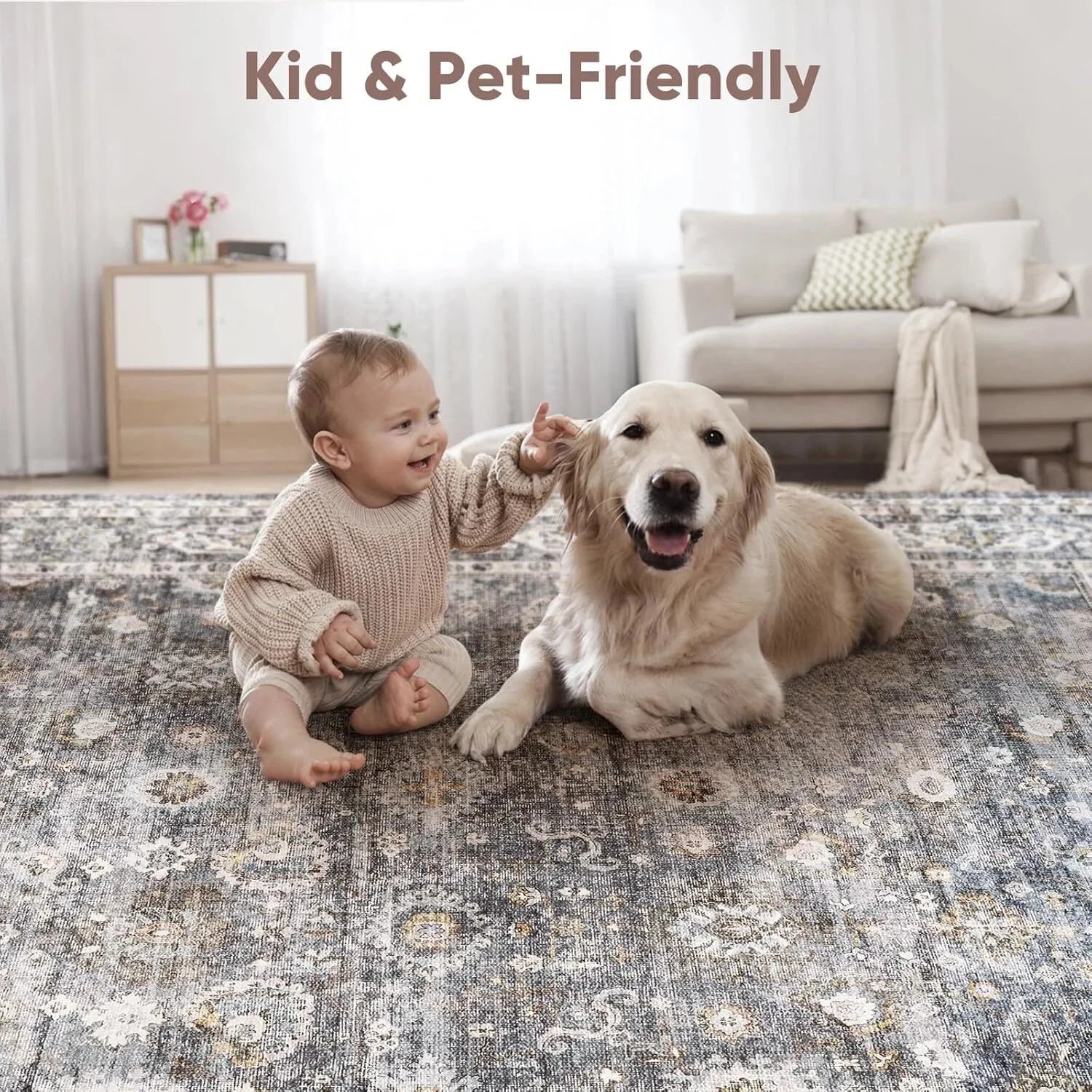 Runner Carpet Hallway Carpet Washable Kitchen Runner Carpet with Rubber Backing 07FC0E-D4 - KOEEK [4]