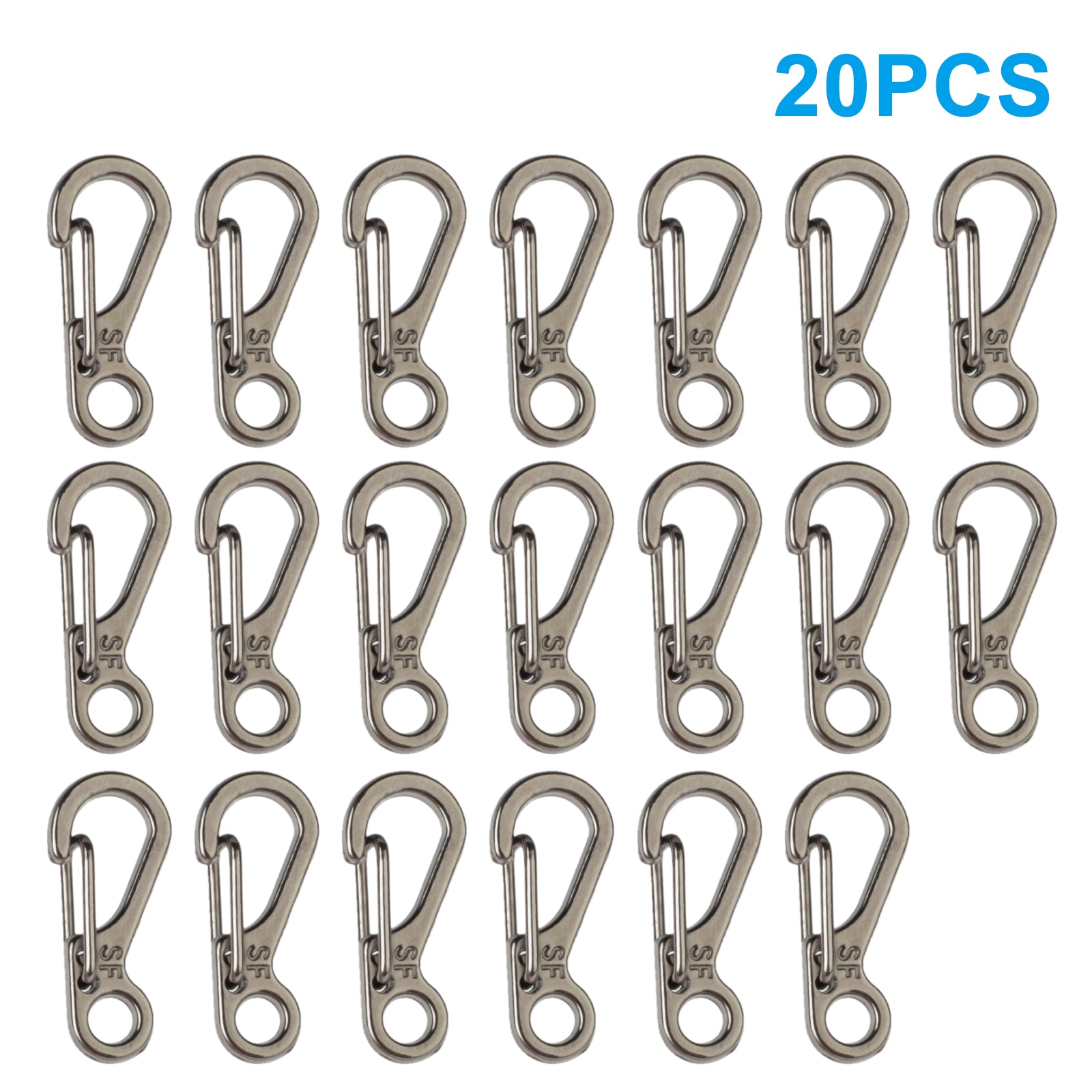 10-40x Mini SF Aluminum Spring Carabiner Clip Keychain Outdoor Snap Camping Hook koeek - KOEEK