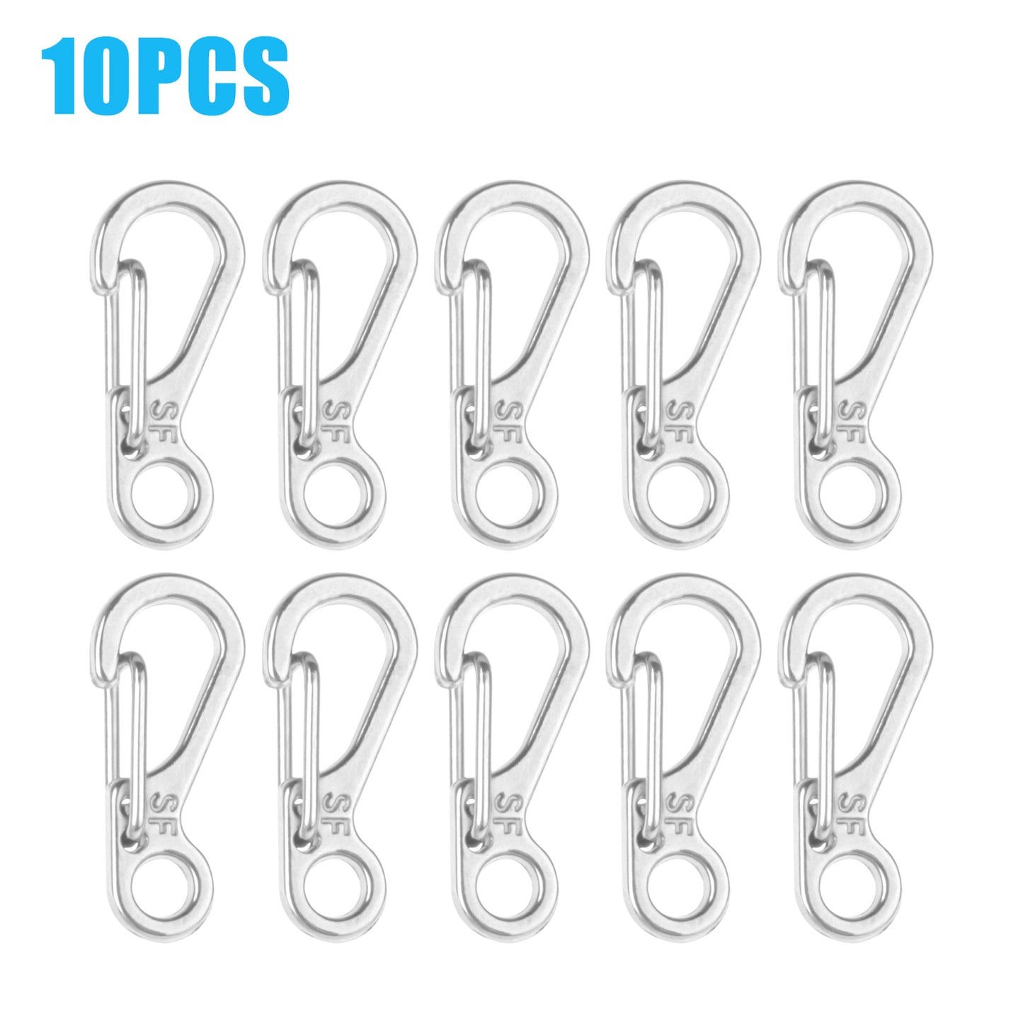 10-40x Mini SF Aluminum Spring Carabiner Clip Keychain Outdoor Snap Camping Hook koeek - KOEEK