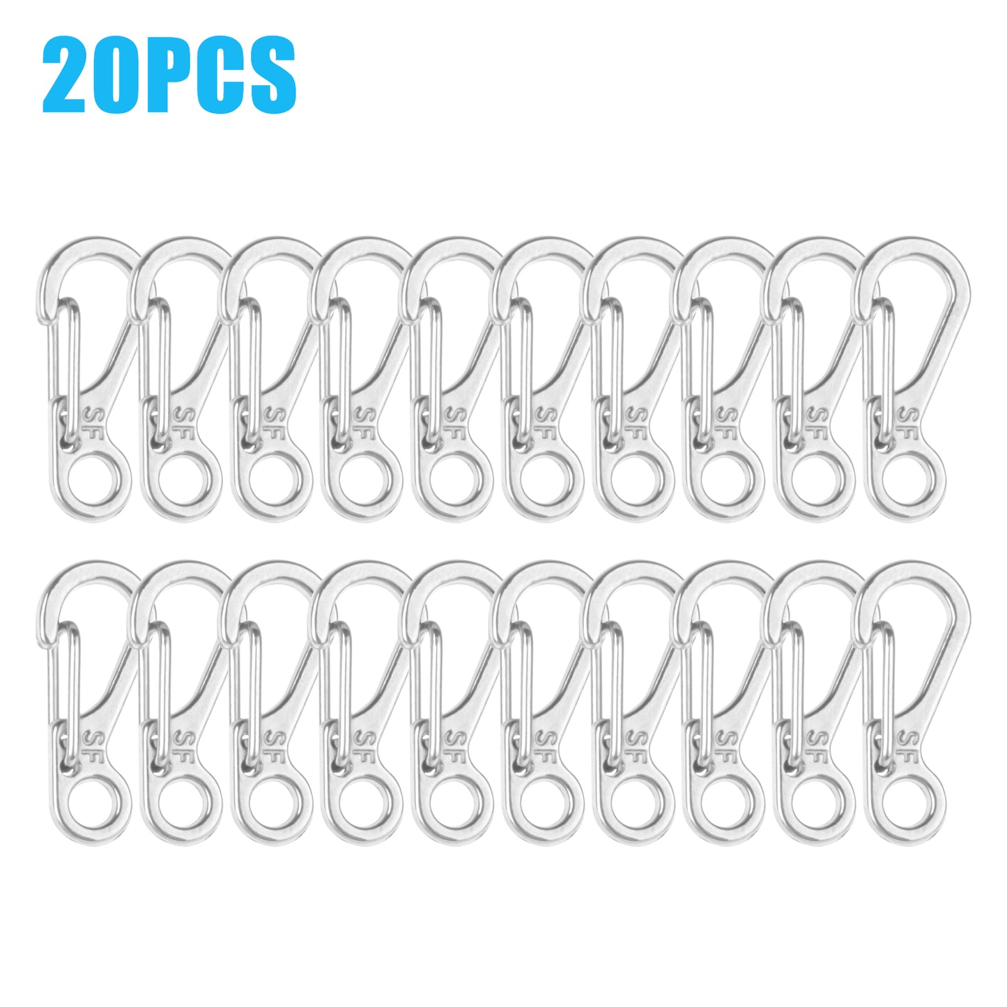 10-40x Mini SF Aluminum Spring Carabiner Clip Keychain Outdoor Snap Camping Hook koeek - KOEEK