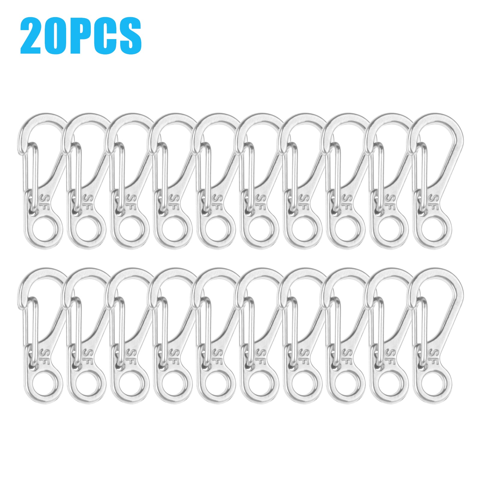 10-40x Mini SF Aluminum Spring Carabiner Clip Keychain Outdoor Snap Camping Hook koeek - KOEEK