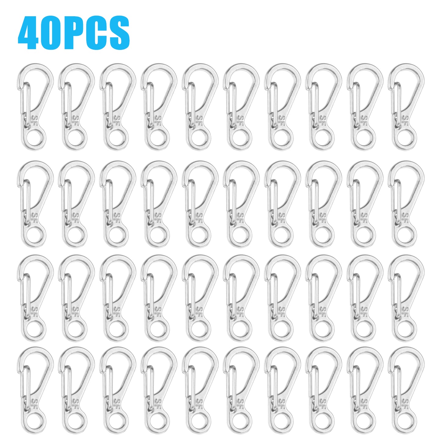 10-40x Mini SF Aluminum Spring Carabiner Clip Keychain Outdoor Snap Camping Hook koeek - KOEEK