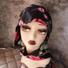 Satin Long Scarf for Women Exotic Head Wrap Travel Ribbon Shawl Hair Cover Tie 07FC0E-D4 - KOEEK [4]