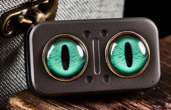 3-in-1 Fidget Toys, Spinner, Slider & Clicker, Metal Poker Push Card, Fidget Spinner Clicker, EDC Cat Eye Push Slider for ADHD Anxiety Stress Relief, Sensory Toy for Adults KOEEK - KOEEK