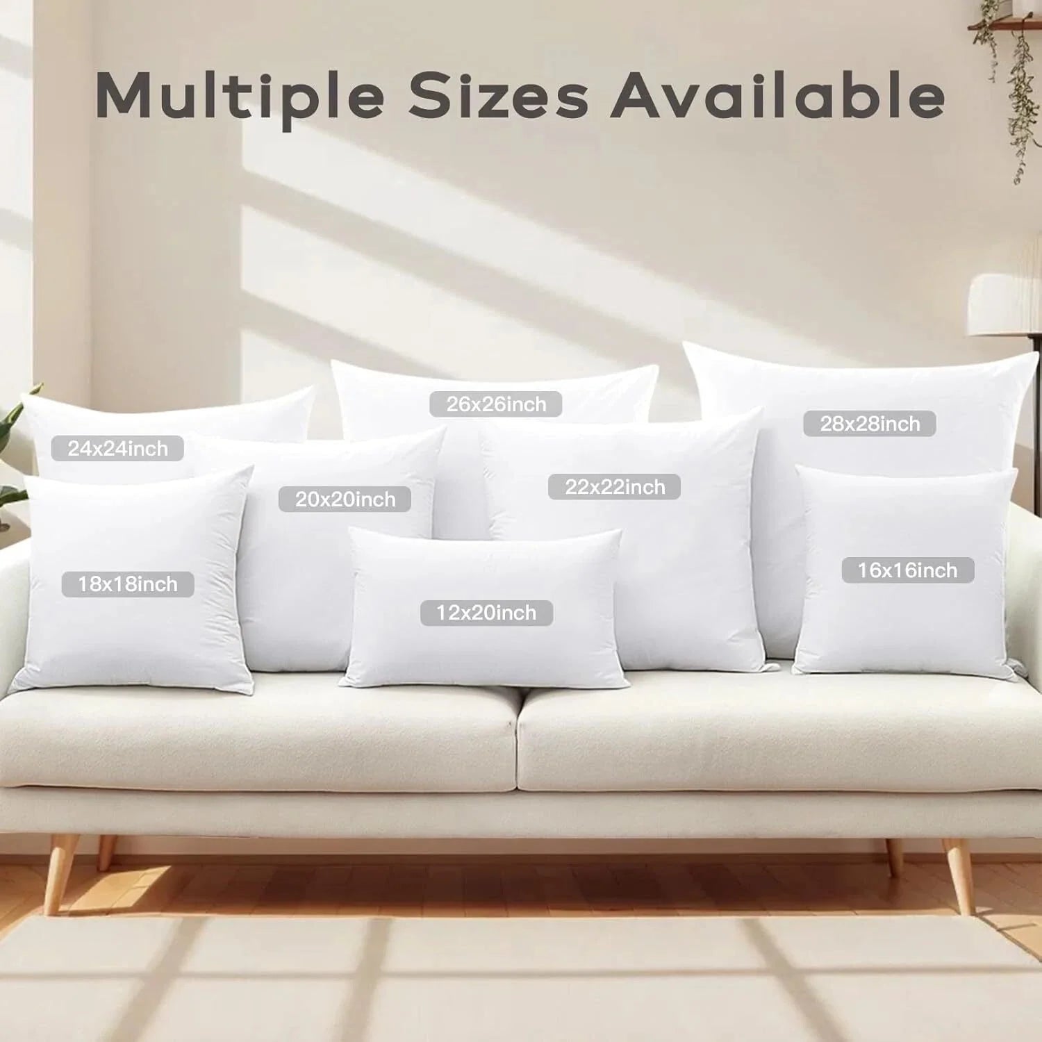 Set of 2 down feather pillowcases, soft and fluffy,  downproof cotton cover 07FC0E-D4 - KOEEK [6]