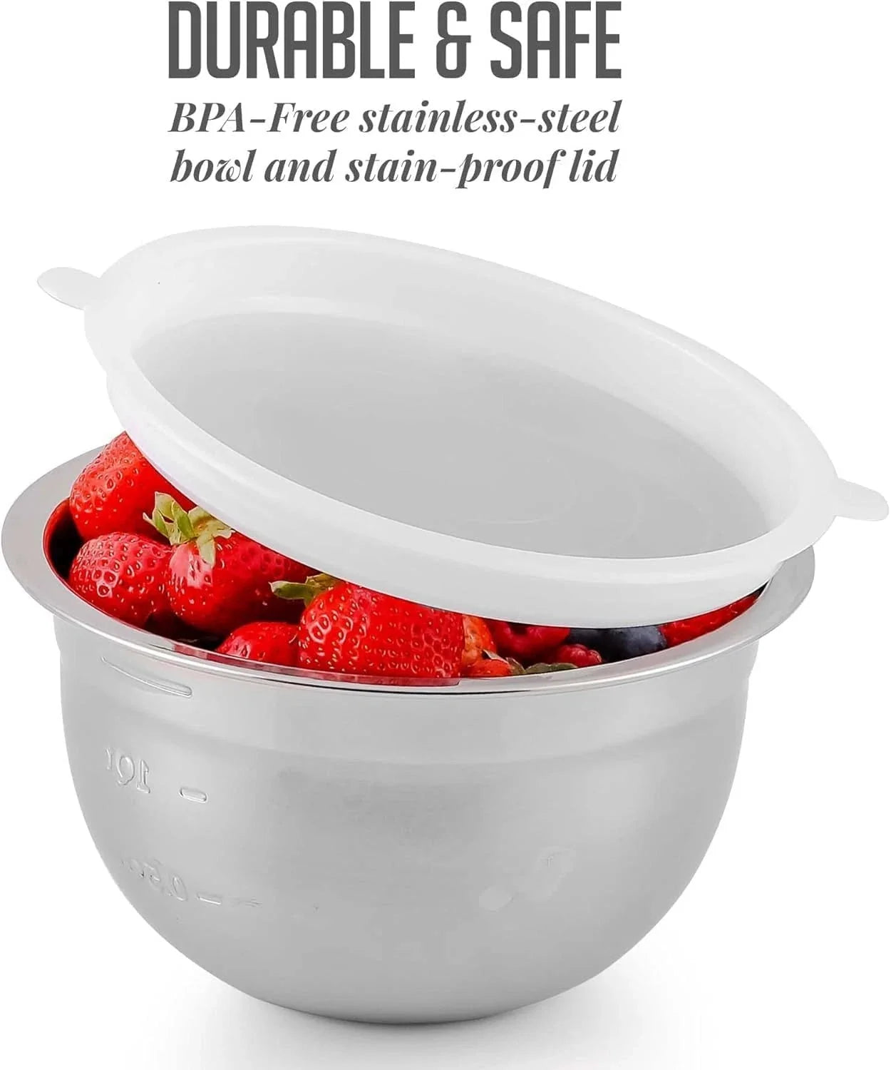 Set of 3 stainless steel nesting bowls with lids 07FC0E-D4 - KOEEK [5]