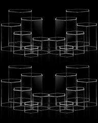 Set of 6 jewellery display bases: hexagonal acrylic display stands, 6 sizes 07FC0E-D4 - KOEEK [1]