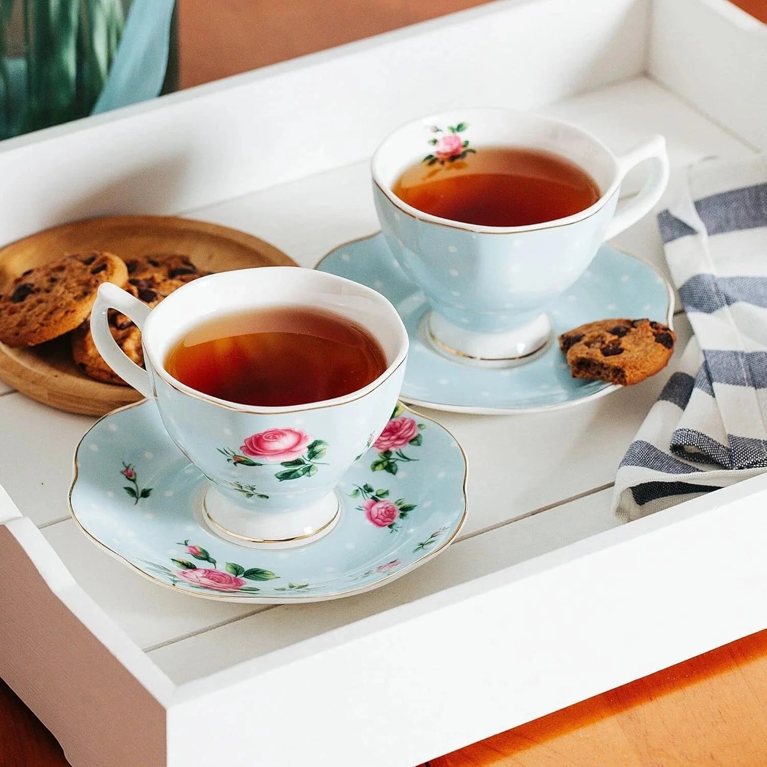Set of 8, Multicolor with Gold Rim and Gift Box, Coffee Mug, Tea Mug Set 07FC0E-D4 - KOEEK [9]