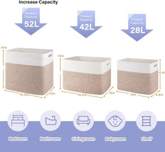 Shelf storage basket dimensions: 15 x 9.8 x 11.8 inches, set of 2, brown 07FC0E-D4 - KOEEK [2]