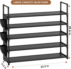 Shoe Rack 5 Tier Shoe Organizer Storage 20-25 Pairs Shoes Rack for Closet Shoes 07FC0E-D4 - KOEEK [3]