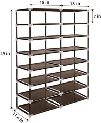 Shoe Rack Storage Organize, 28 Pairs Portable Double Row with Nonwoven 07FC0E-D4 - KOEEK [3]