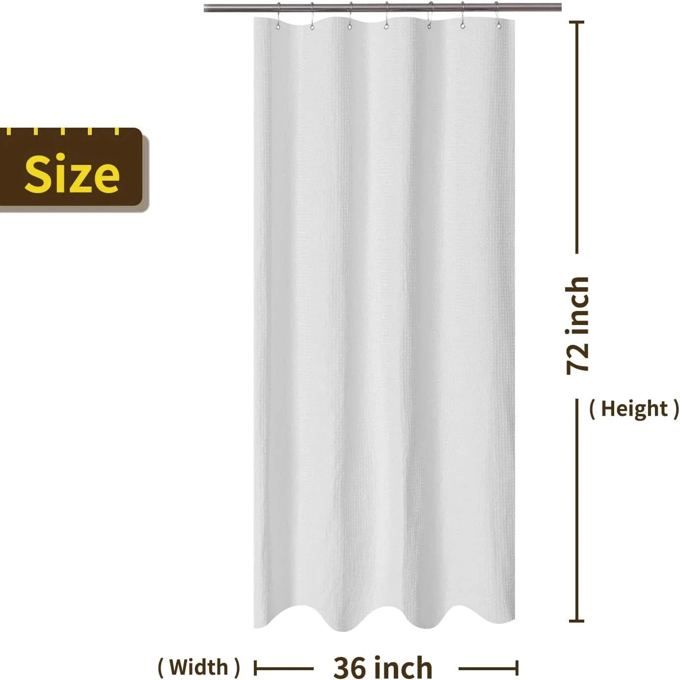 Shower Curtain Fabric 36 x 72 inches - Checkered Texture, Spa 07FC0E-D4 - KOEEK [7]