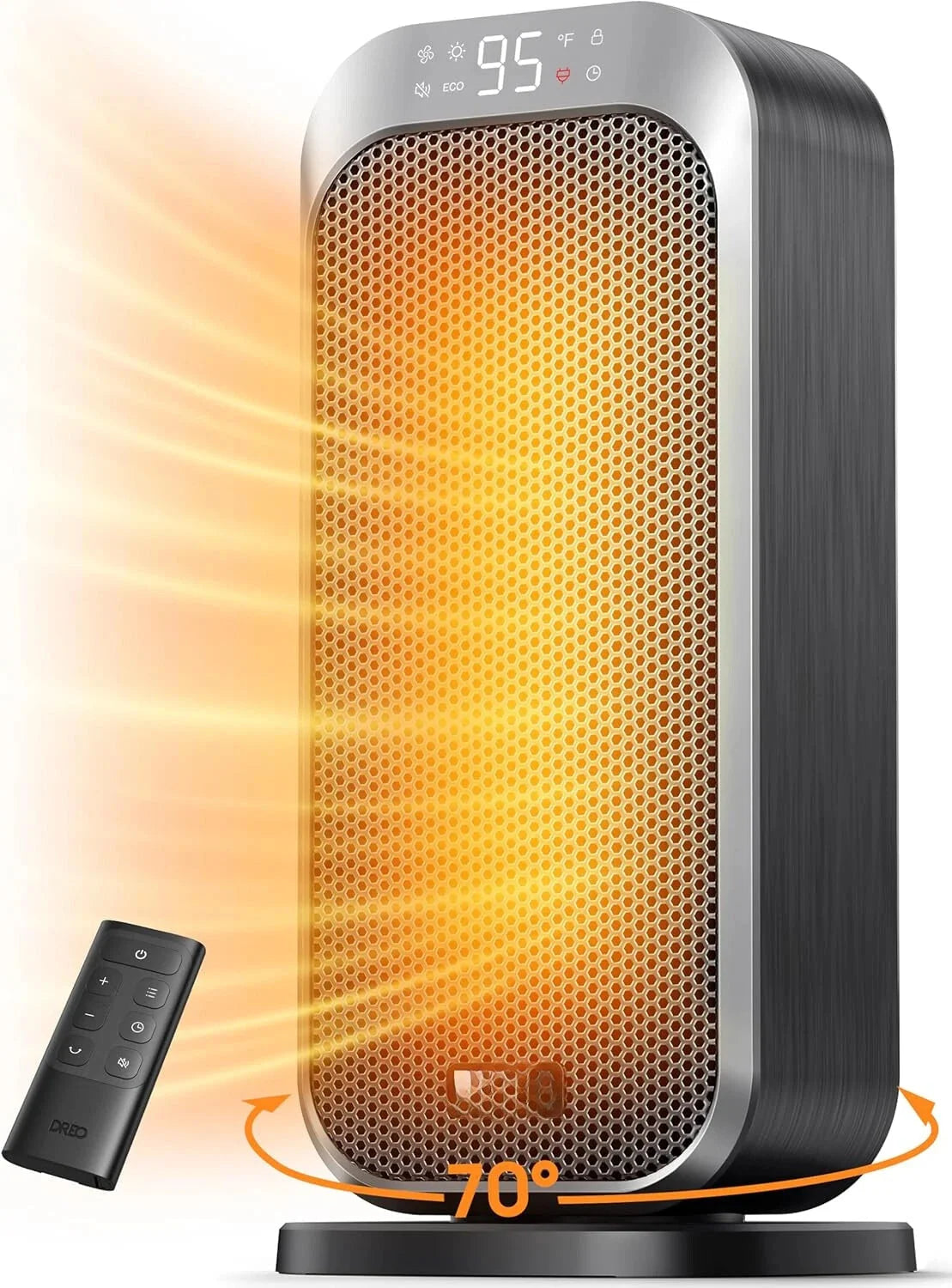 Silent space heater for indoor use,1500 Watt electric heater with remote control 07FC0E-D4 - KOEEK [1]