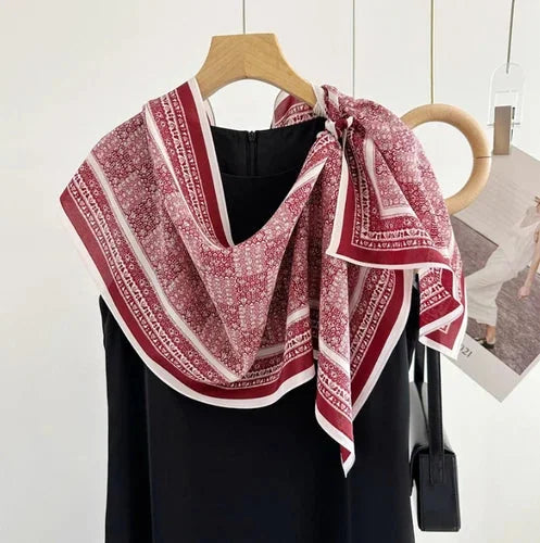 Silk Mulberry 150X16cm Scarf Women Neckerchief Wrap Shape Totem Print 07FC0E-D4 - KOEEK [10]