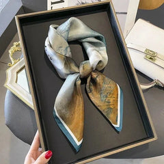 Silk Mulberry 26" Square Scarf Women Neckerchief Wrap Oil Painting Lotus 07FC0E-D4 - KOEEK [2]