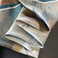 Silk Mulberry 26" Square Scarf Women Neckerchief Wrap Oil Painting Lotus 07FC0E-D4 - KOEEK [3]