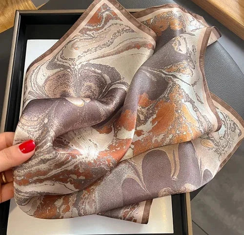 Silk Mulberry Scarf Square Wrap Rendering Print Shawl 53X53cm Neckerchief 07FC0E-D4 - KOEEK [5]