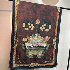Silk Scarf 70x180cm Double Sided Print Chinese Style Shawl Wrap Long Scarf Women 07FC0E-D4 - KOEEK [1]