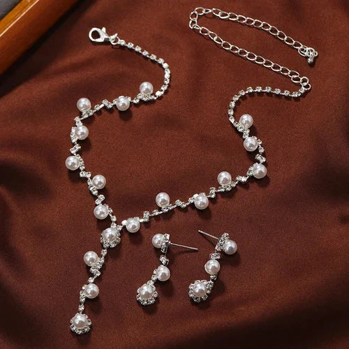 Silver Claw Rhinestone Necklace Earring Set Women Party Jewelry Accessories 07FC0E-D4 - KOEEK [6]