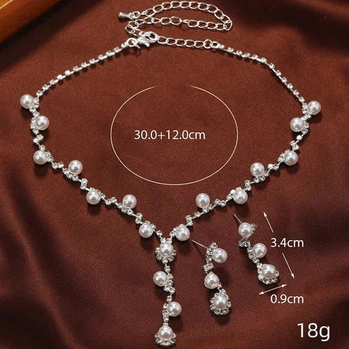 Silver Claw Rhinestone Necklace Earring Set Women Party Jewelry Accessories 07FC0E-D4 - KOEEK [8]