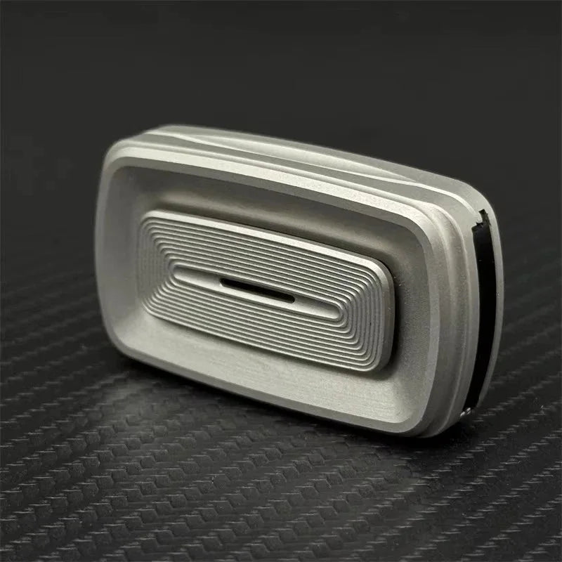 Silver Simple EDC Fidget Toys Stainless Steel Mechanical Push Fidget Slider 07FC0E-D4 - KOEEK [5]