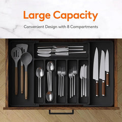 Silverware Drawer Organizer, Expandable Utensil Tray for Kitchen, BPA Free 07FC0E-D4 - KOEEK [3]