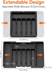 Silverware Drawer Organizer, Expandable Utensil Tray for Kitchen, BPA Free 07FC0E-D4 - KOEEK [4]