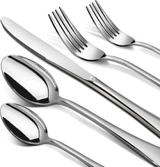 Silverware Set, 40 Piece Stainless Steel Cutlery Sets for 8, Heavy Duty Flatware 07FC0E-D4 - KOEEK [1]