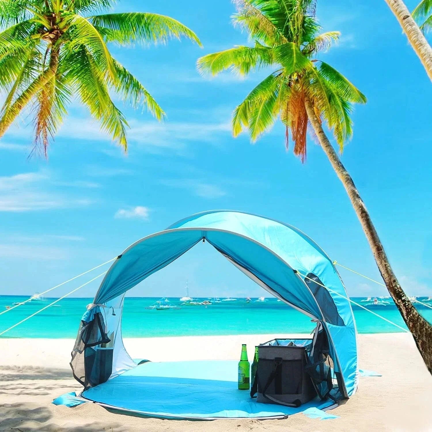 Simple Pop-up 3-4 Person Beach Tent Sport Umbrella Instant Awning 07FC0E-D4 - KOEEK [2]