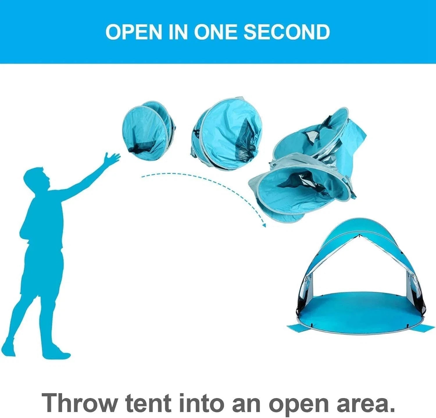 Simple Pop-up 3-4 Person Beach Tent Sport Umbrella Instant Awning 07FC0E-D4 - KOEEK [6]