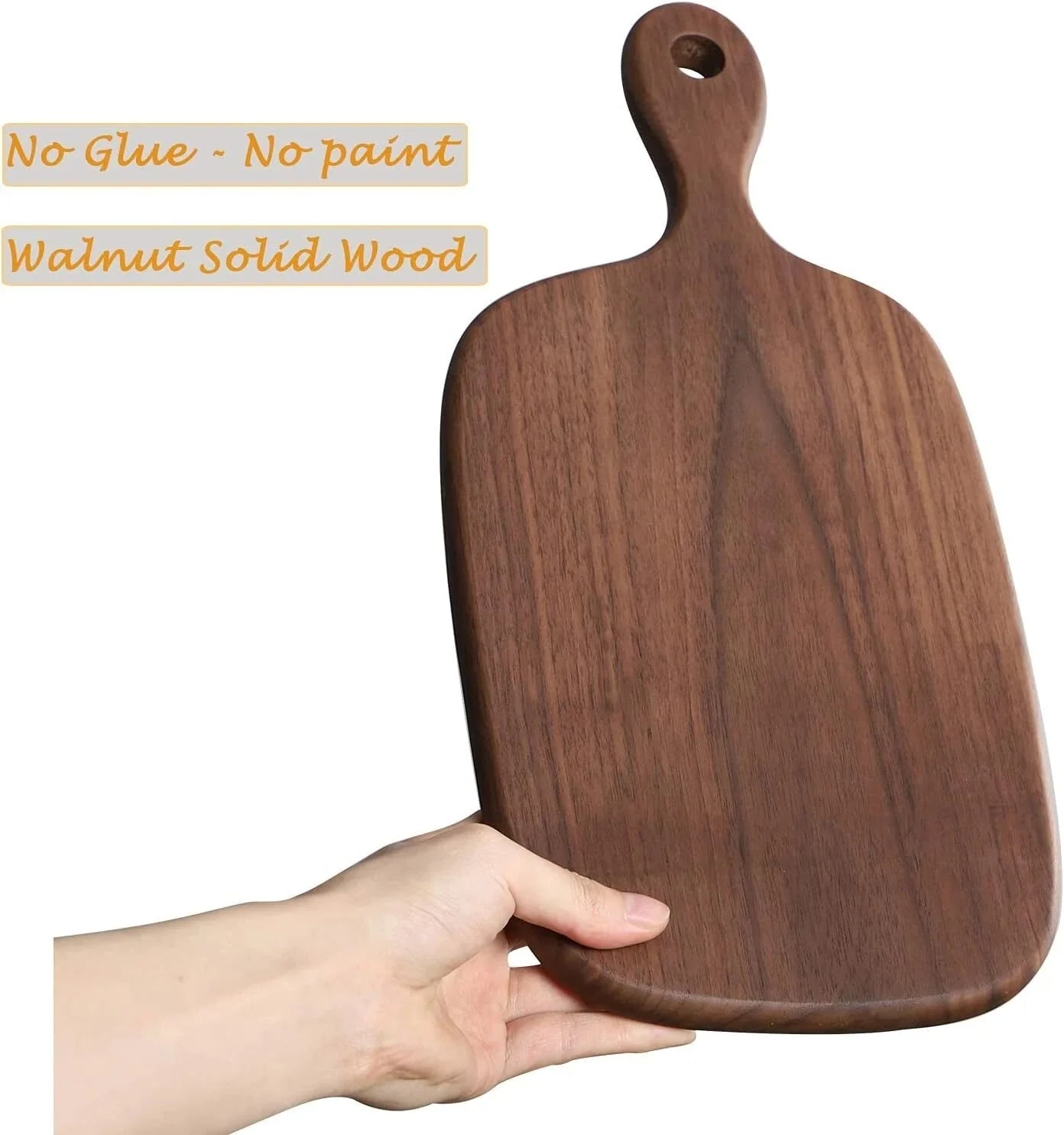 Small Cutting Board with Handle, Walnut Wooden Chopping Boards for Bread, 07FC0E-D4 - KOEEK [7]