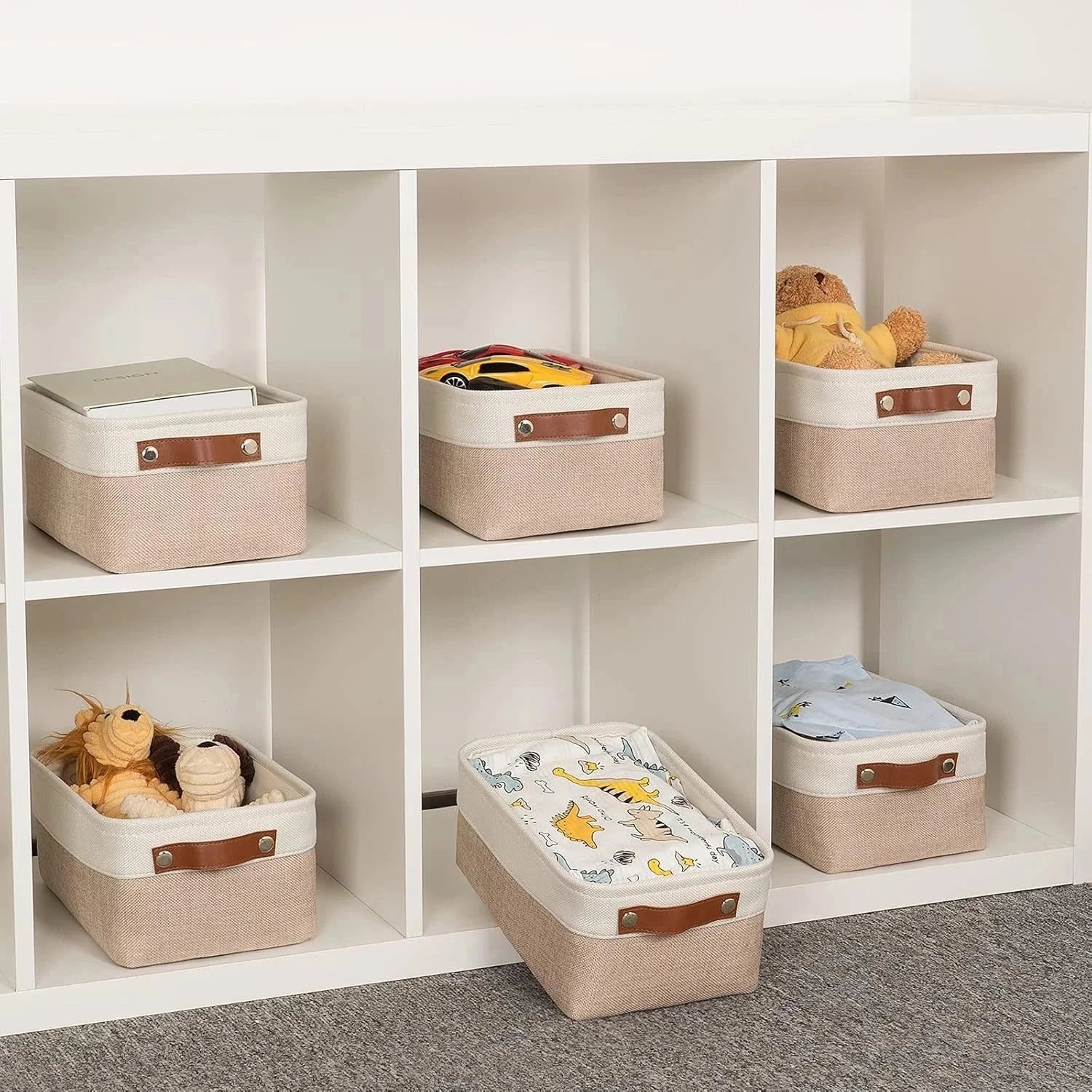 Small fabric storage basket dimensions: 11.8 inches x 7.8 inches x 5.1 inches) 07FC0E-D4 - KOEEK [4]