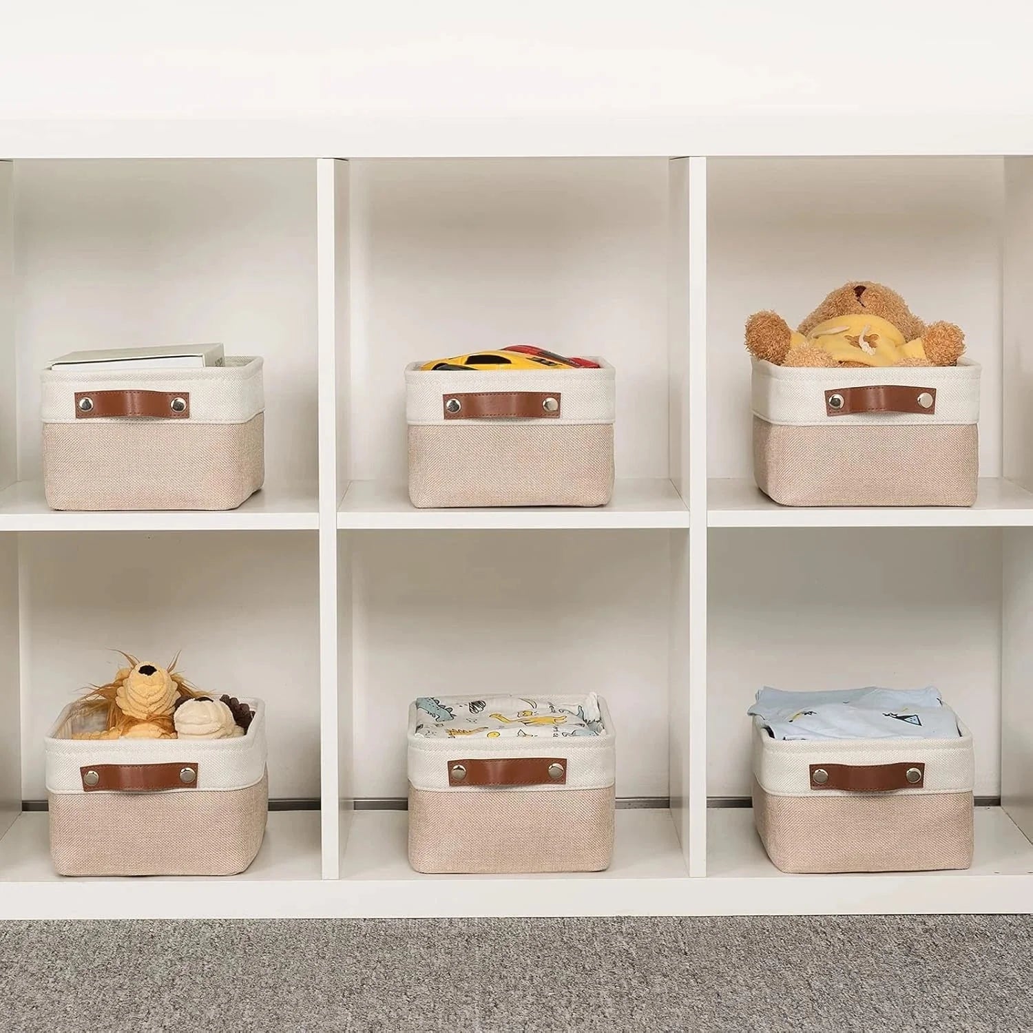 Small fabric storage basket dimensions: 11.8 inches x 7.8 inches x 5.1 inches) 07FC0E-D4 - KOEEK [7]