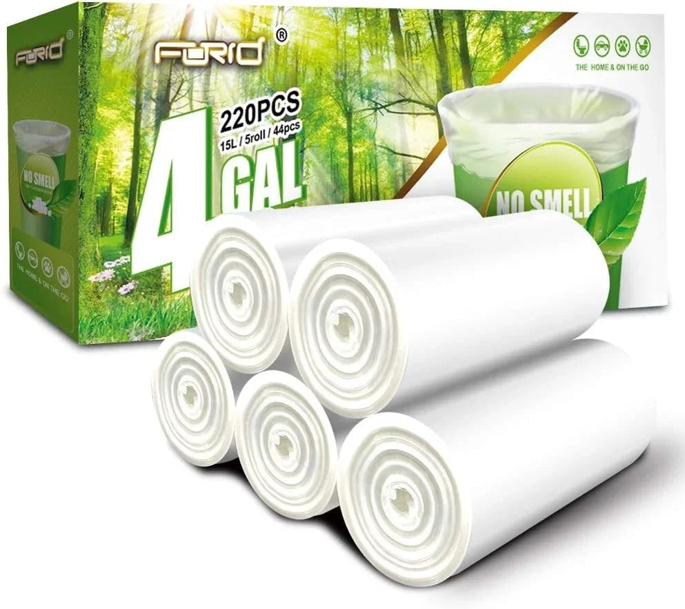 Small garbage bags - 4 gallon garbage bags, pack of 220 07FC0E-D4 - KOEEK [1]