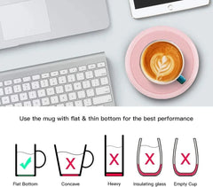 Smart Coffee Set Plate (maximum temperature 131°F/55°C), 14 oz (pink set) 07FC0E-D4 - KOEEK [4]