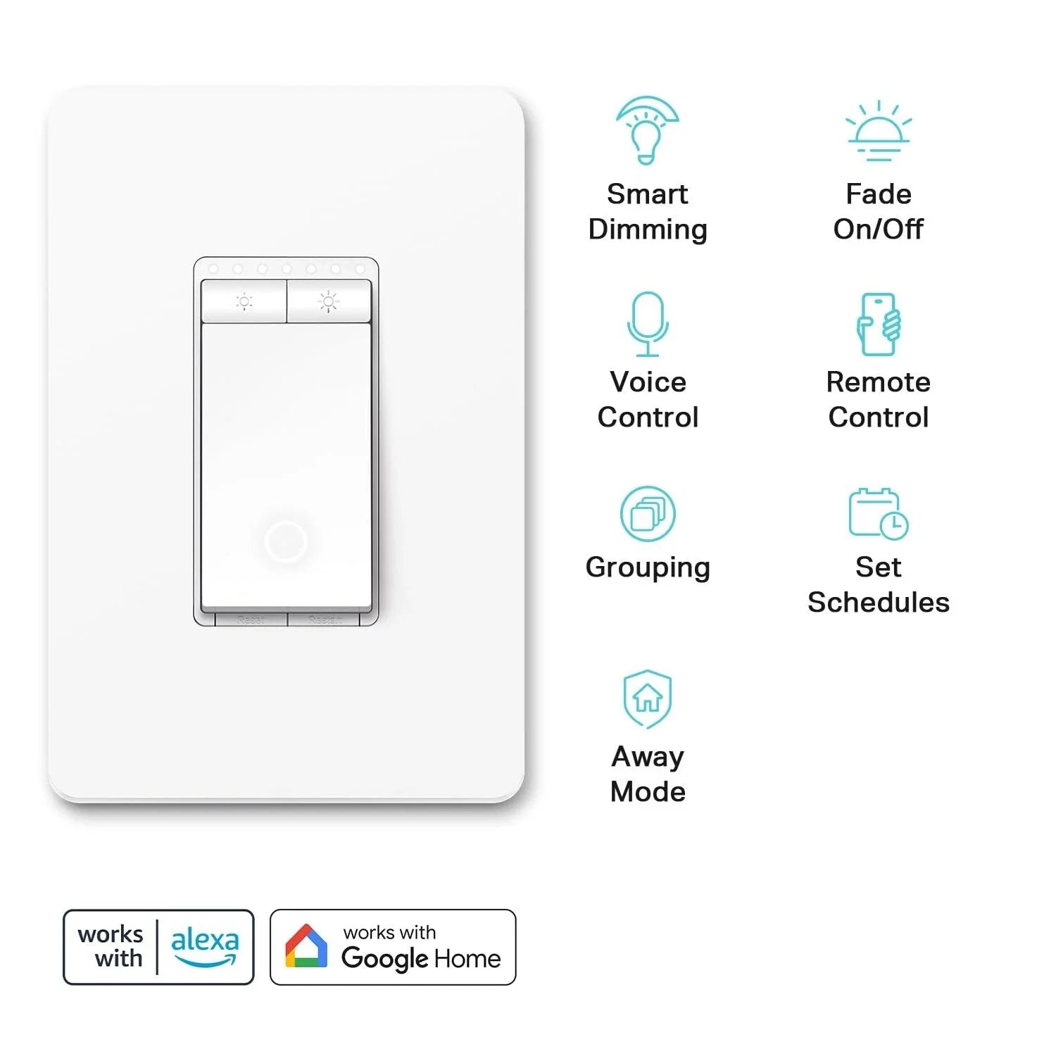 Smart Dimmer Switch, Wi-Fi Light Switch, UL Listed, No Hub Required, 3-Pack 07FC0E-D4 - KOEEK [2]