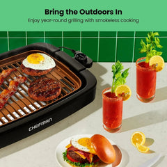 Smokeless Indoor Electric Grill, Copper, Extra Large, Non-Stick Tabletop Grill 07FC0E-D4 - KOEEK [3]