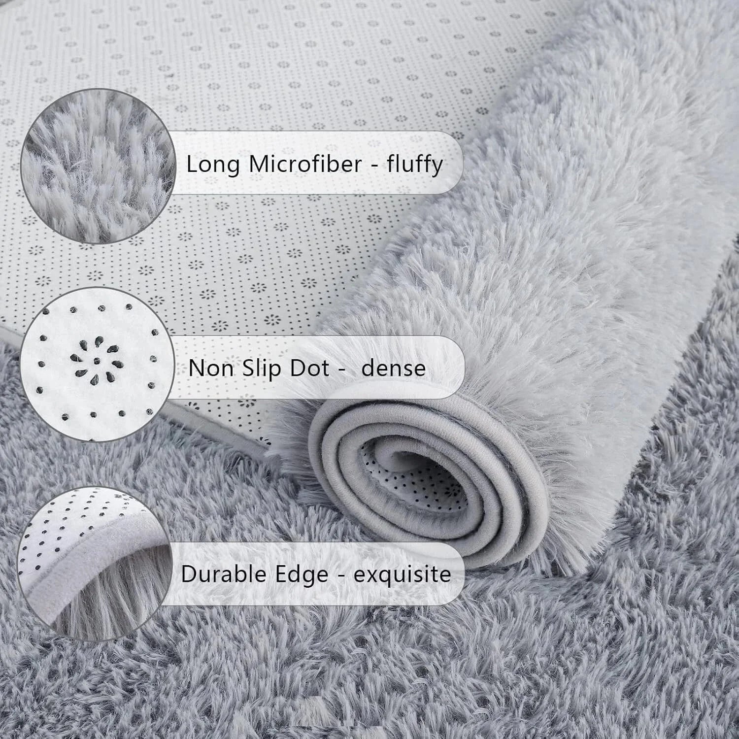 Soft Runner Rugs for Bedroom Living Room Plush Fluffy Rug 2x6 Feet, Shag Furry 07FC0E-D4 - KOEEK [3]