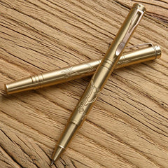 Solid Brass Ball Pen Signature Pen Perfect for Outdoor Pocket Office Stationery 07FC0E-D4 - KOEEK [3]
